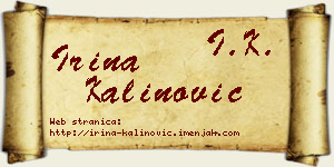 Irina Kalinović vizit kartica